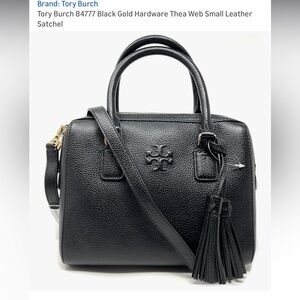 Tory Burch Thea Web Black Crossbody Bag with Tassel Detail